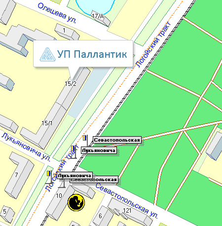 Карта проезда к офису УП Паллантик